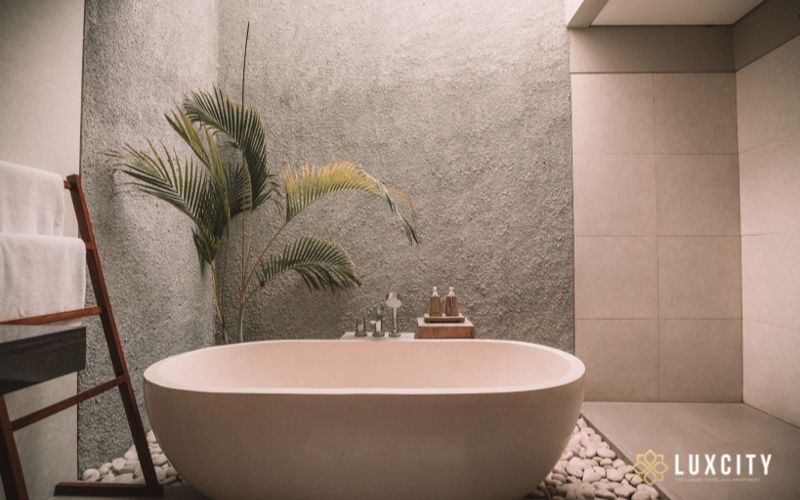 Complete your vacation with a soak in the tub to soak your worries away