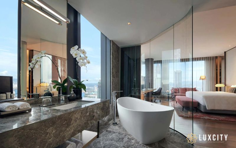 Luxcity bathtubs provide relaxation and stress relief while immersing you in a panoramic view of the capital city