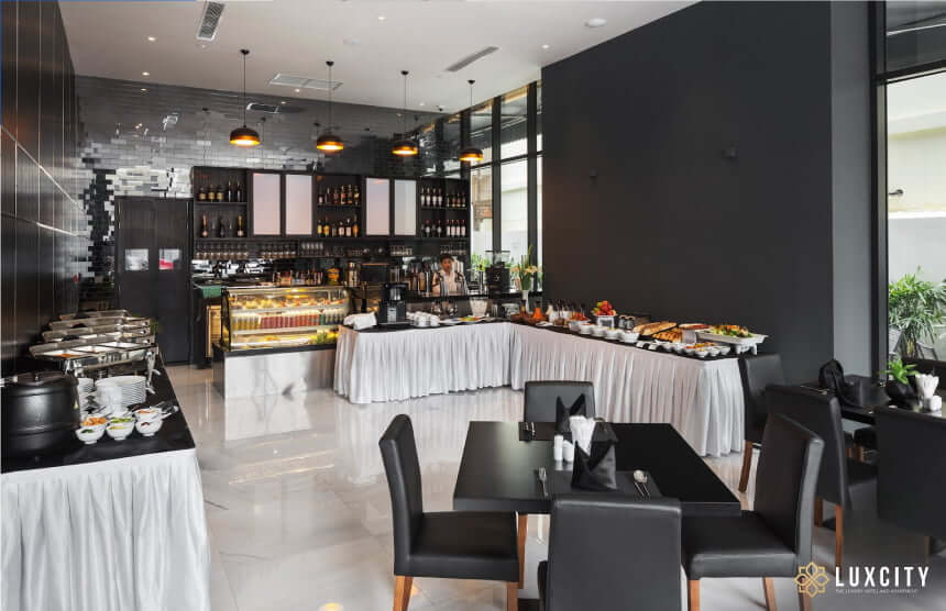 A luxurious, modern restaurant of a 5-star hotel in Phnom Penh.