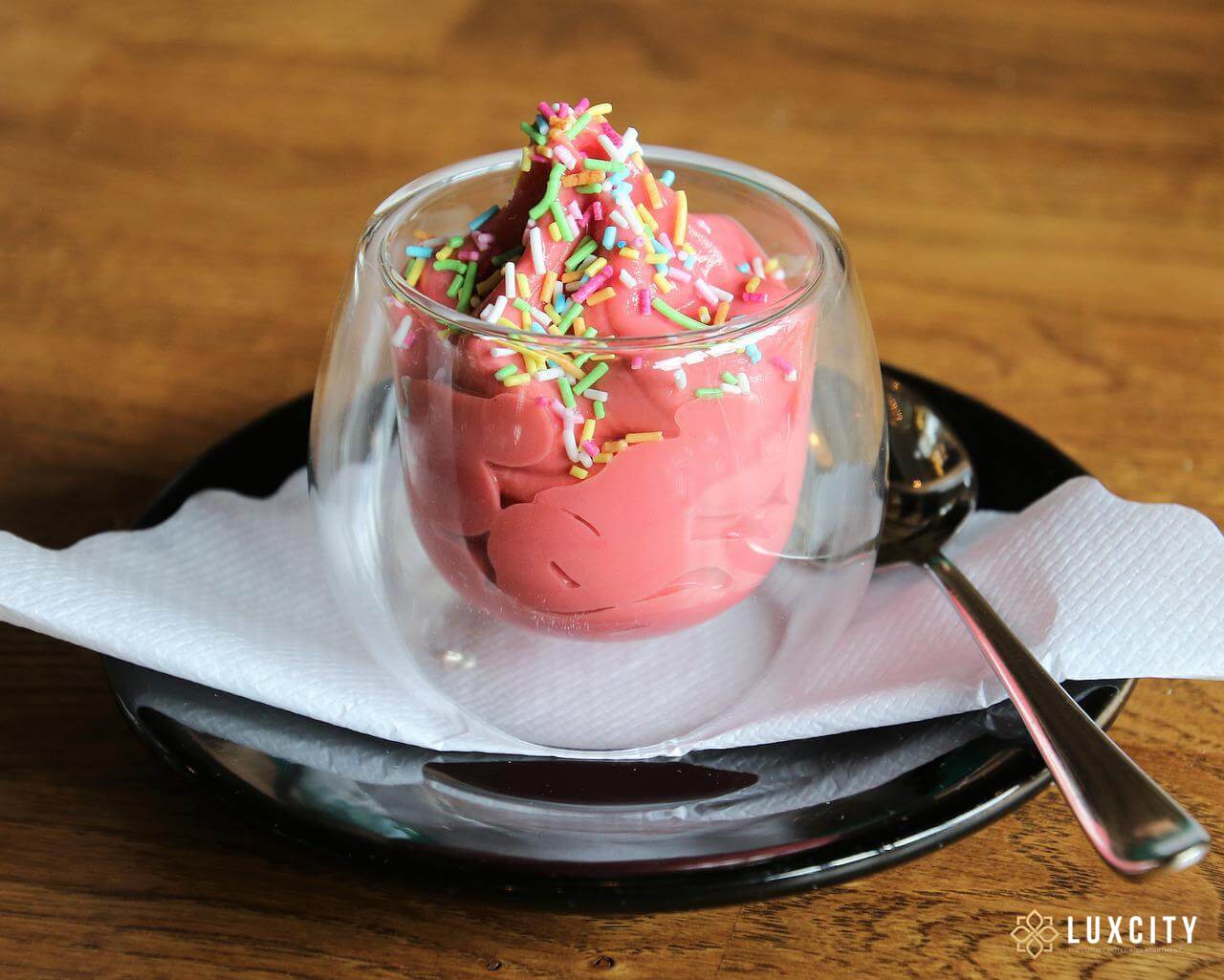 Strawberry soft serve