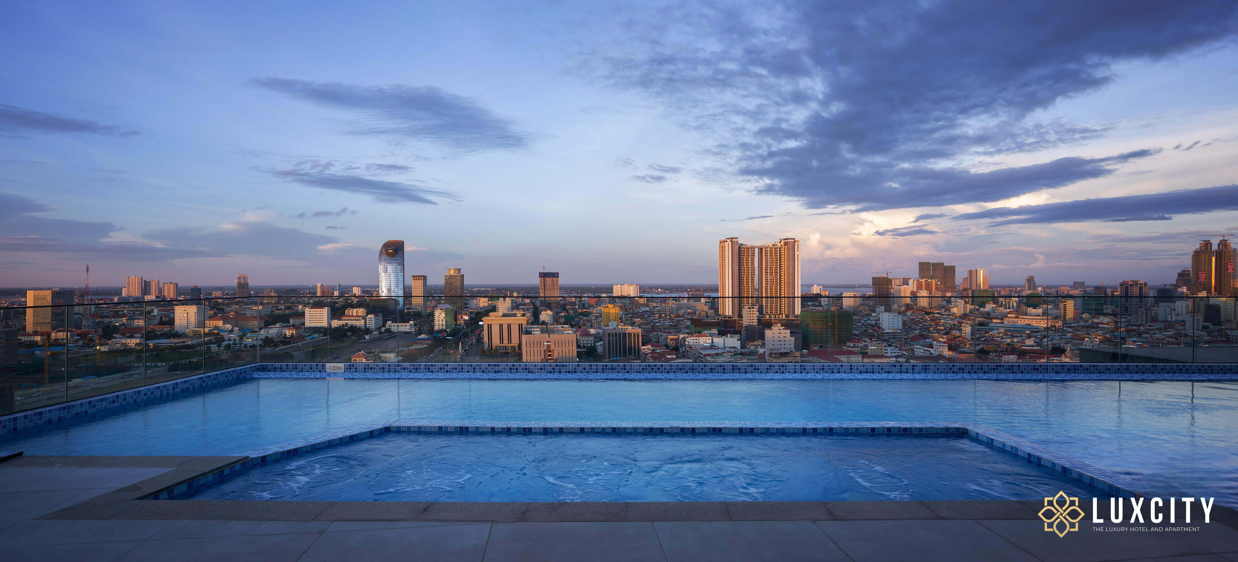 Luxcity Hotel & Apartment has a very nice swimming pool, cool space, nice view for customers